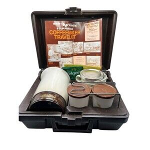 Vintage KAR 'N HOME Portable 120/12V Coffee Pot Maker Travel Kit With Case